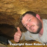 Sean Roberts in a virgin cave.