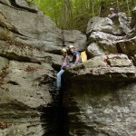 Caitlyn and Mudpuppy pose for a pic after her climb