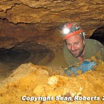 Bill Walker in a virgin cave.