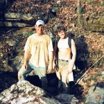 Bill Walker and Adam Scherer at the entrance to Crownover Saltpeter Cave