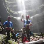 Adam Scherer and Corey Bresalier at the bottom of Neversink