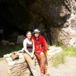 Haley Grasty and Brian Williams at the entrance to Island Ford Cave